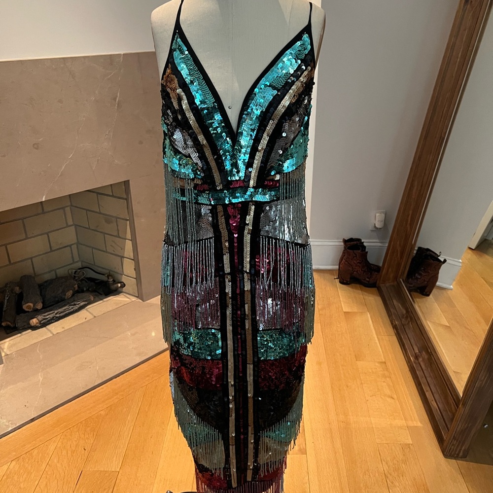 ASOS Sequin Strappy Midi Dress - Multicolor